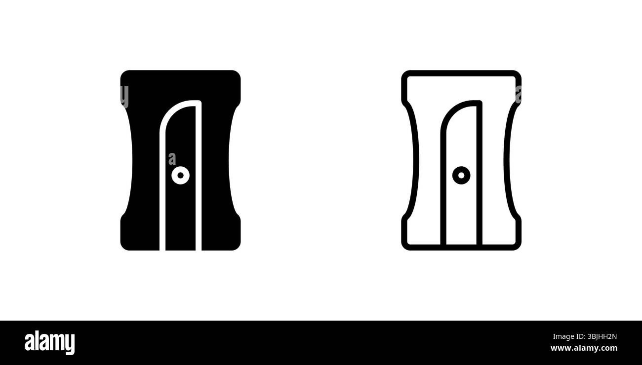 Pencil sharpener vector icon set for stationery and school graphics Stock Vector