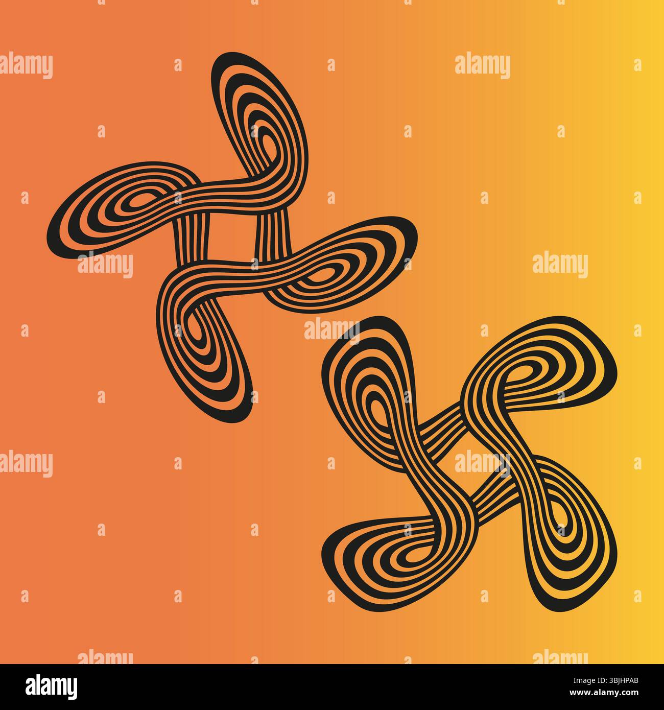 Twist loop symbol. Organic swirl figure. Rounded blade shape. Vector ...