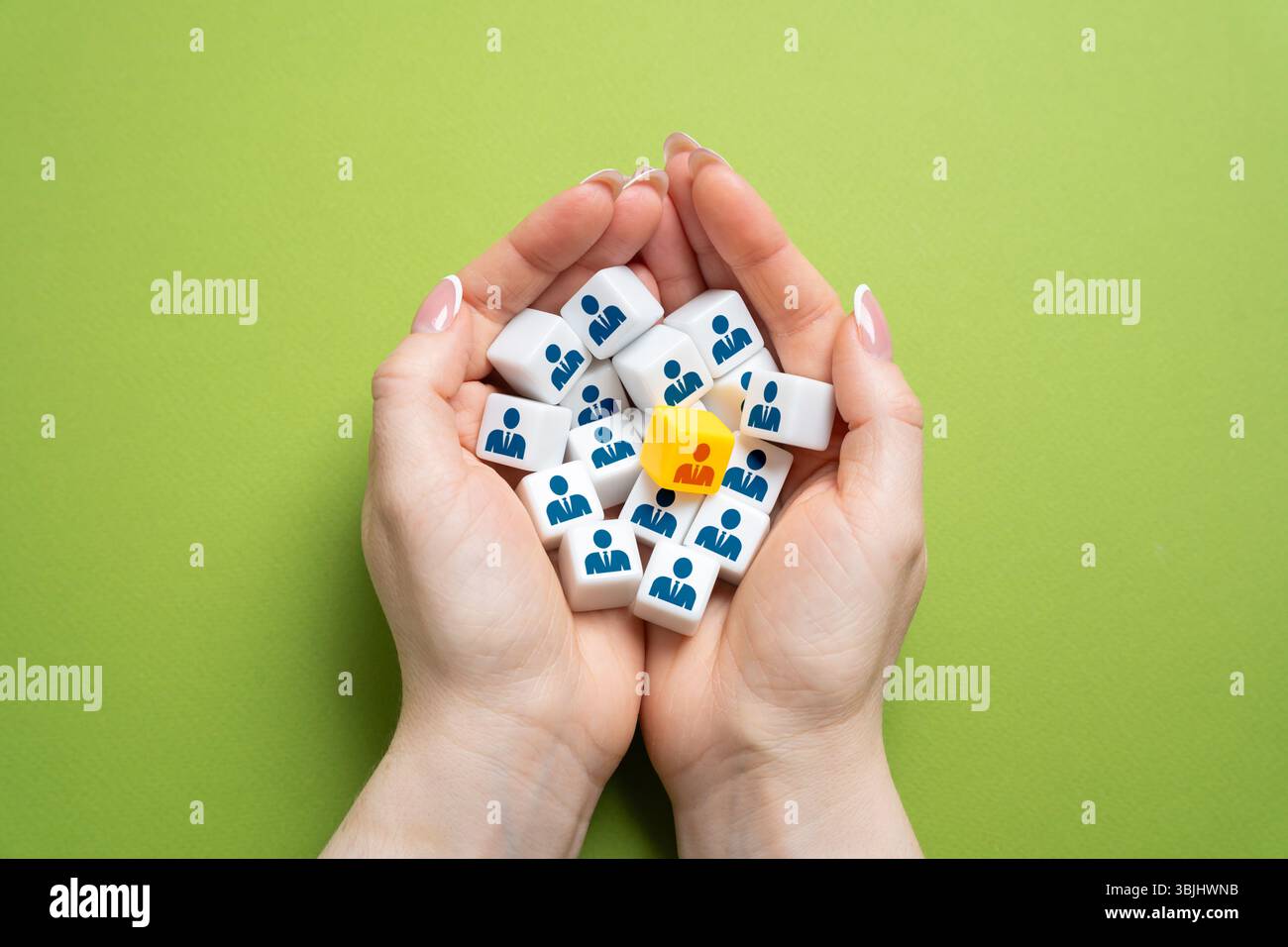 Finding new talent from the candidate pool and staff. Recruitment, team expansion, and identifying the right candidate for the job. Scout fresh talent Stock Photo