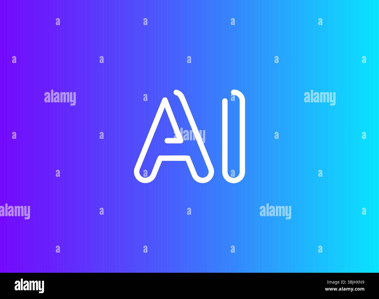 AI Outline Logo Monogram Design For Tech, Chatbot, Virtual Assistant, Neural Network, SaaS, Smart Digital Tool. Perfect For Startup of Communication Stock Vector