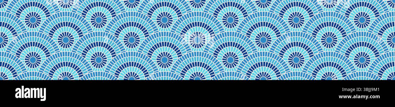 Tile seamless mosaic Greek pattern sea texture blue background Rome ...