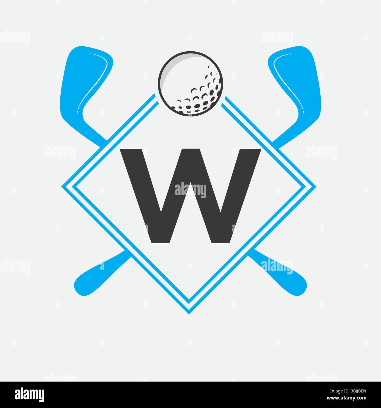 Golf Logo On Letter W Vector Template. Golf Club Symbol, Golf Training ...