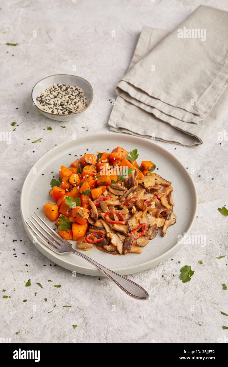 Sweet Potatoes with Miso Glaze Stock Photo