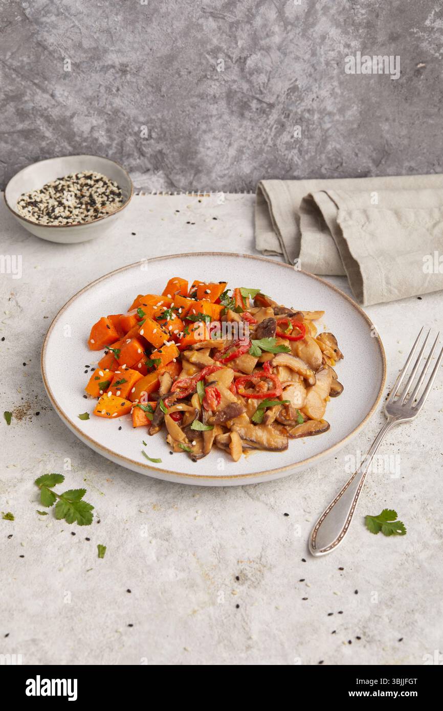 Sweet Potatoes with Miso Glaze Stock Photo