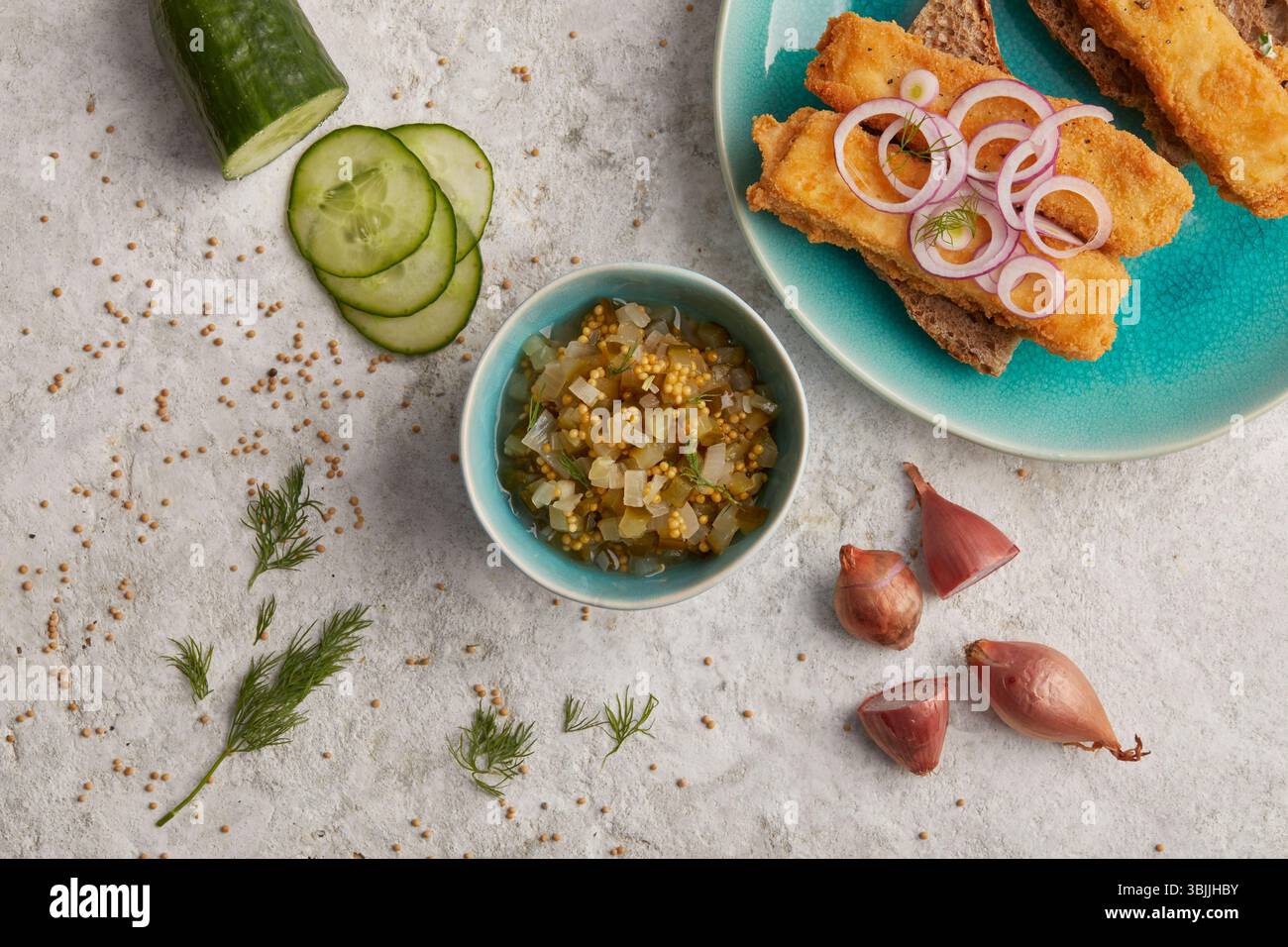 Cucumber Mustard Relish Stock Photo