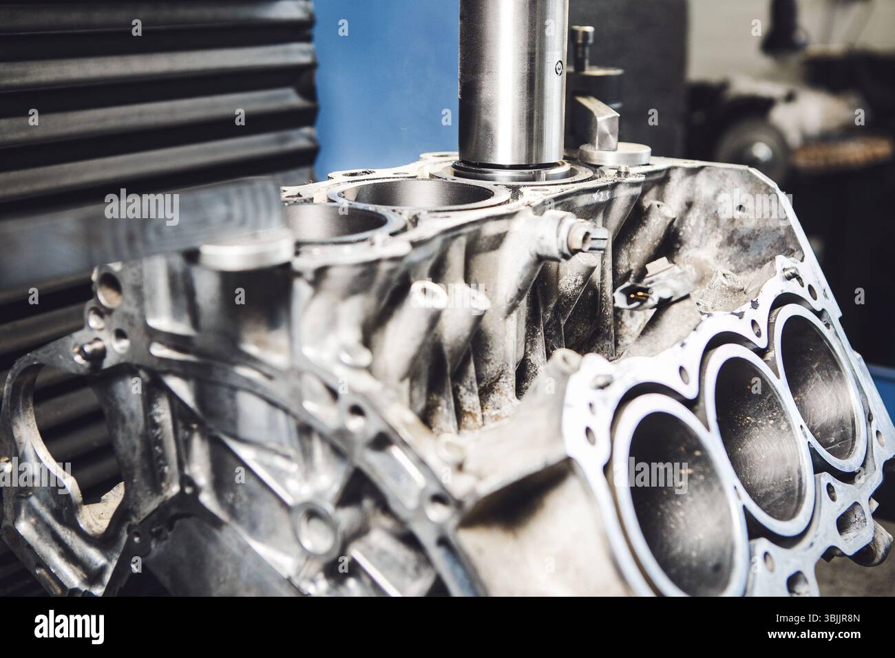 Engine cylinder boring on cnc machine. Boring under the piston after ...