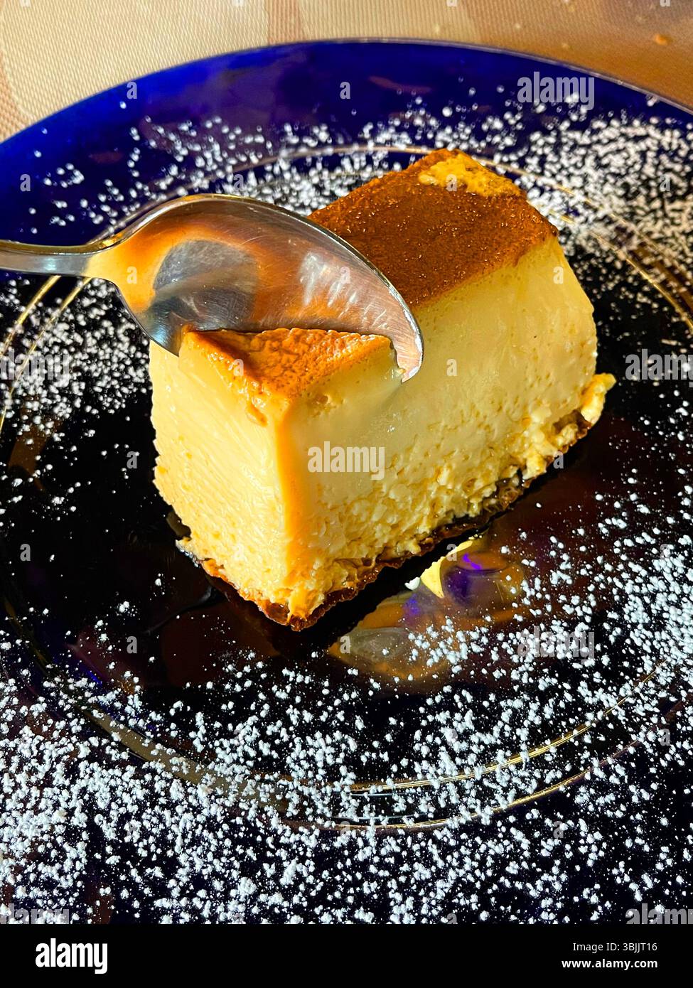 Eating pudding. - Smartphone Captured Stock Image