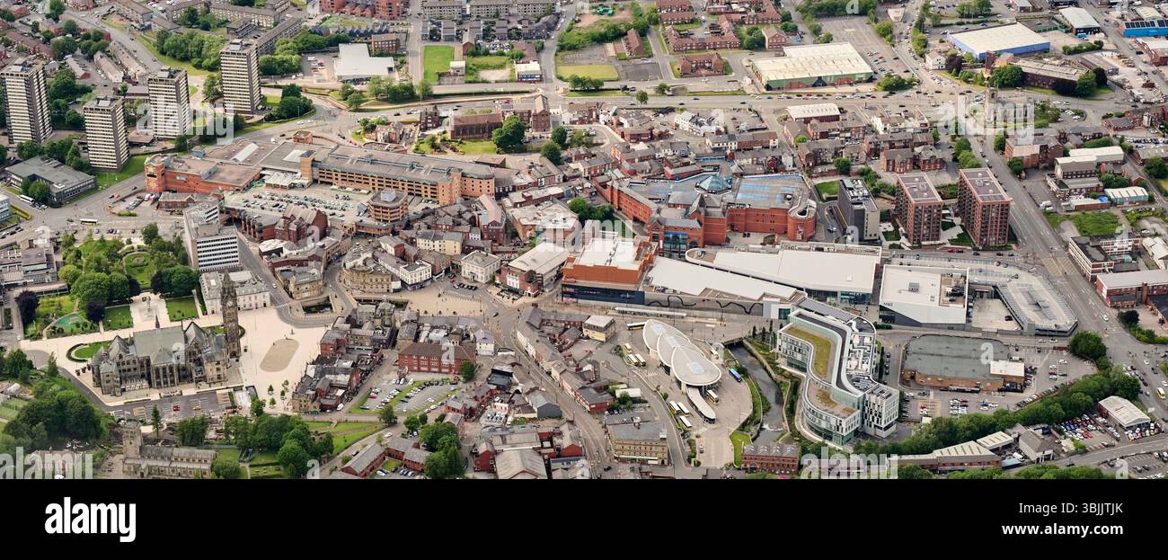 A Drone Shot Of Rochdale Town Centre Greater Manchester Area North a-drone-shot-of-rochdale-town-centre-greater-manchester-area-north