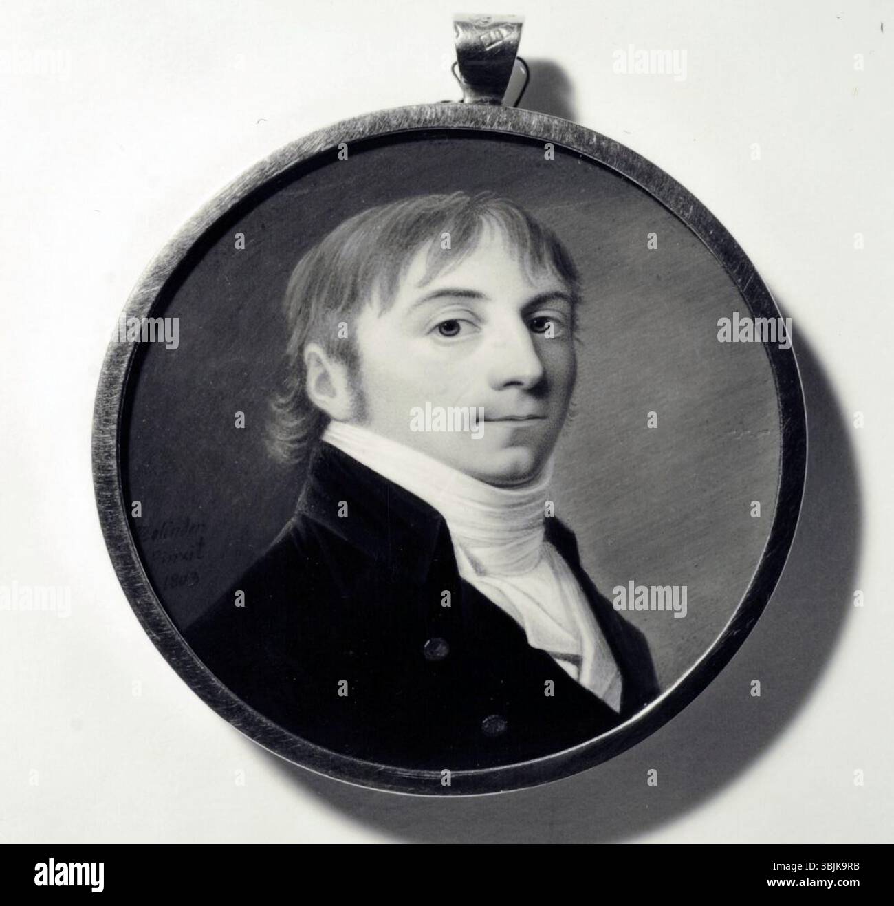 This 1803 portrait by Johan Erik Bolinder depicts Per Olof Nyström ...