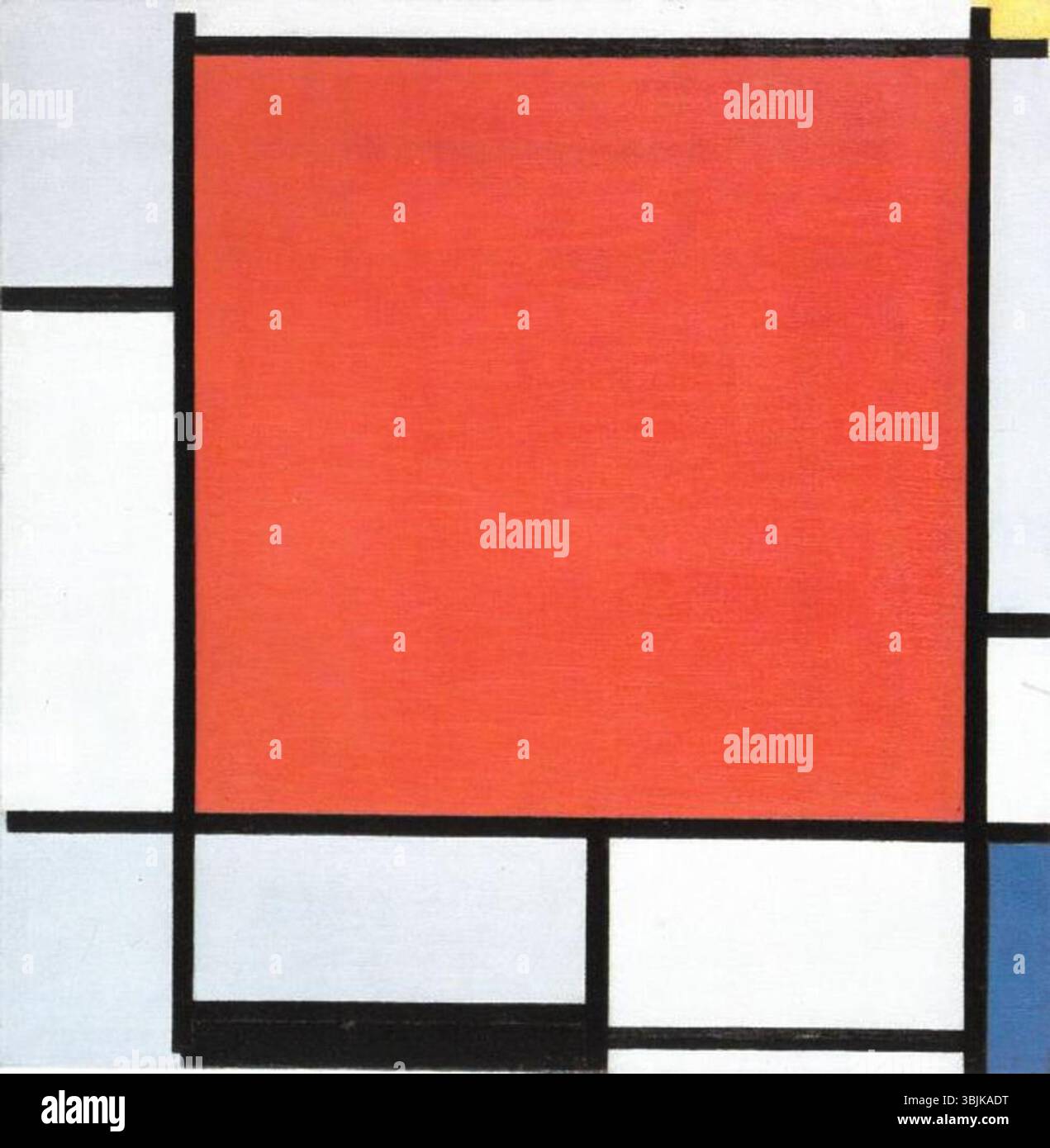 Composition with Large Red Plane, Yellow, Black, Gray and