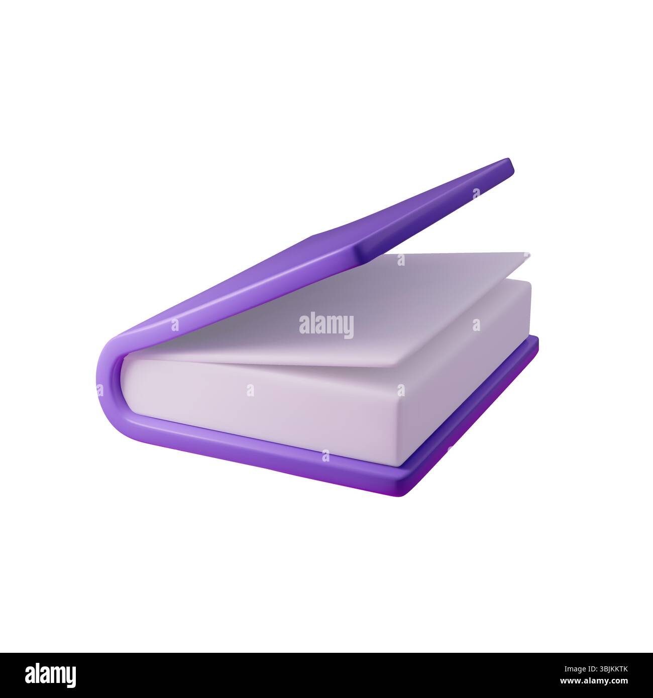 3d Purple book vector illustration, capturing knowledge and education. Perfect for e-learning, publishing, and academic themes. Colorful, modern Stock Vector