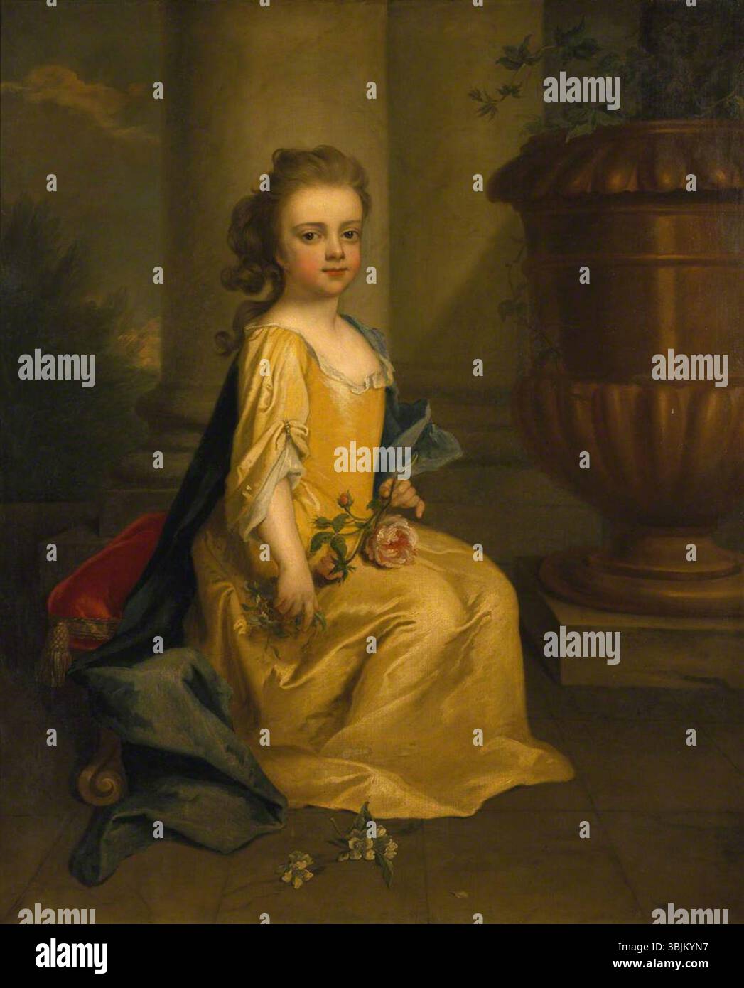 Dahl I, Michael; Lady Mary Booth (1704-1772), Later Countess of Stamford, as a Child ; National Trust, Dunham Massey; http://www.artuk.org/artworks/lady-mary-booth-17041772-later-countess-of-stamford-as-a-child-130768 Stock Photo