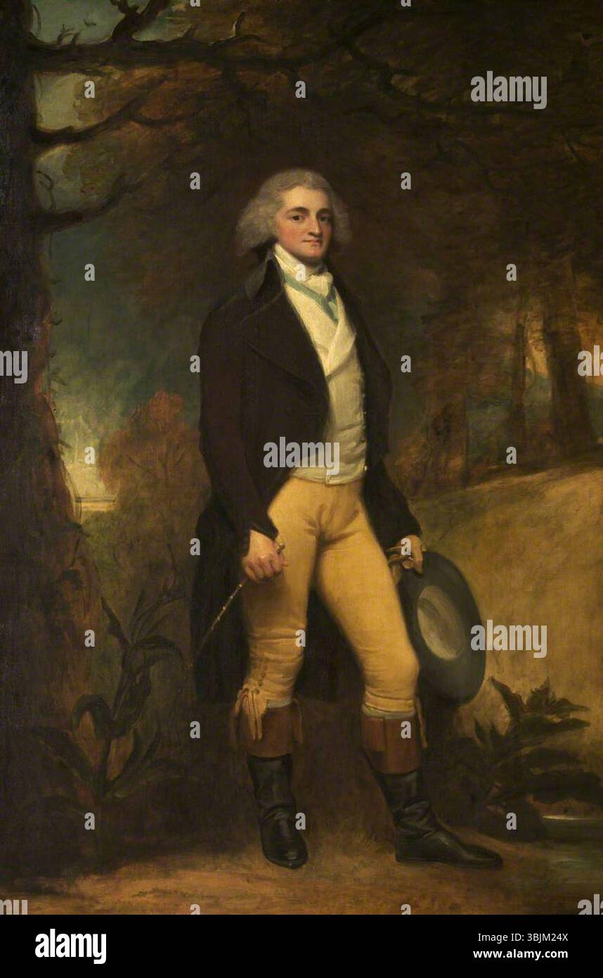 Romney, George; George Harry, Lord Grey of Groby (1765-1845), Later 6th Earl of Stamford ; National Trust, Dunham Massey; http://www.artuk.org/artworks/george-harry-lord-grey-of-groby-17651845-later-6th-earl-of-stamford-130659 Stock Photo