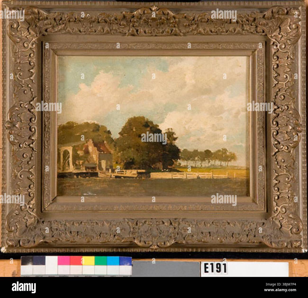 Painting by Johannes Christiaan Karel Klinkenberg showing a canal with ...
