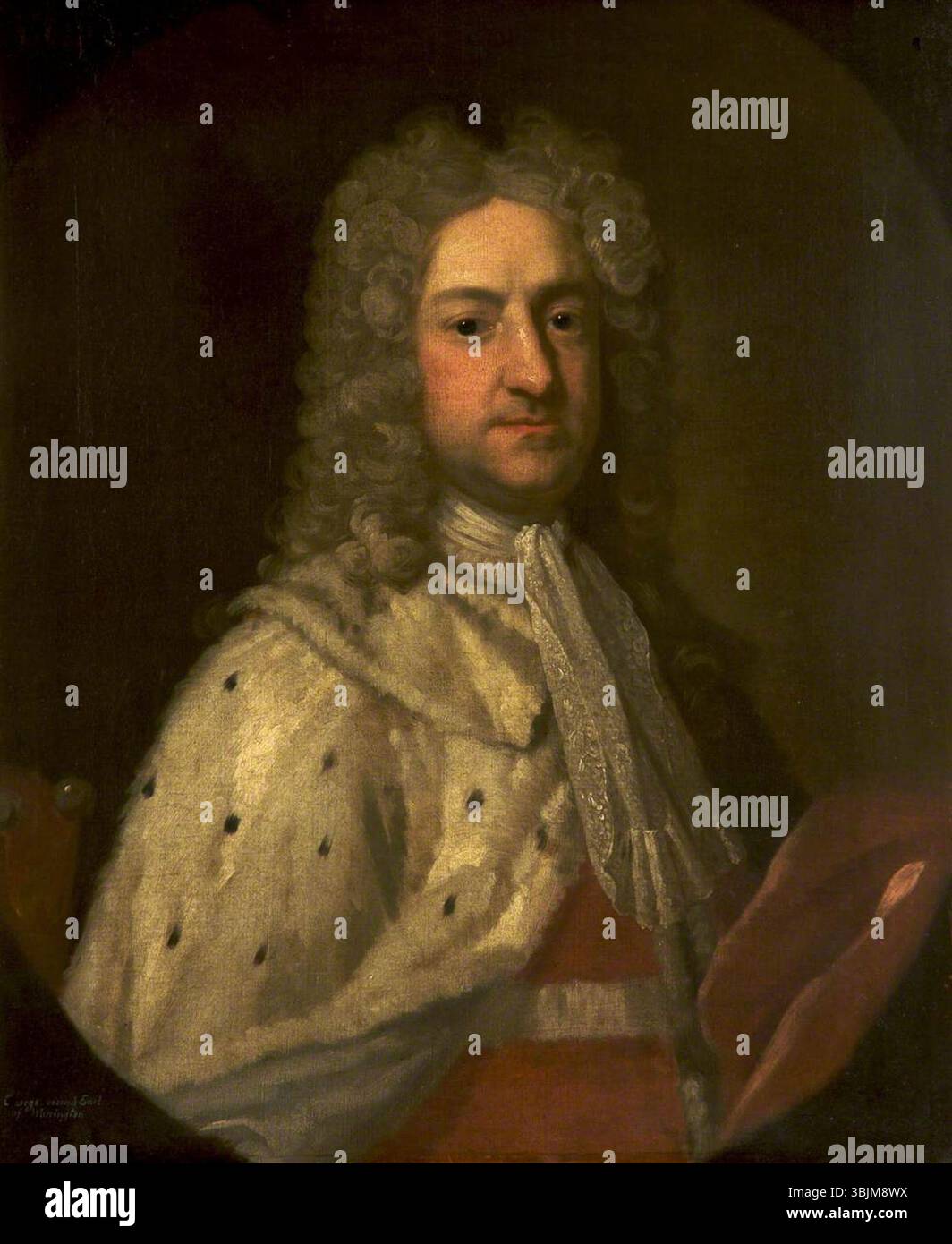 Dahl I, Michael; George Booth (1675-1758), 2nd Earl of Warrington; National Trust, Dunham Massey; http://www.artuk.org/artworks/george-booth-16751758-2nd-earl-of-warrington-130757 Stock Photo