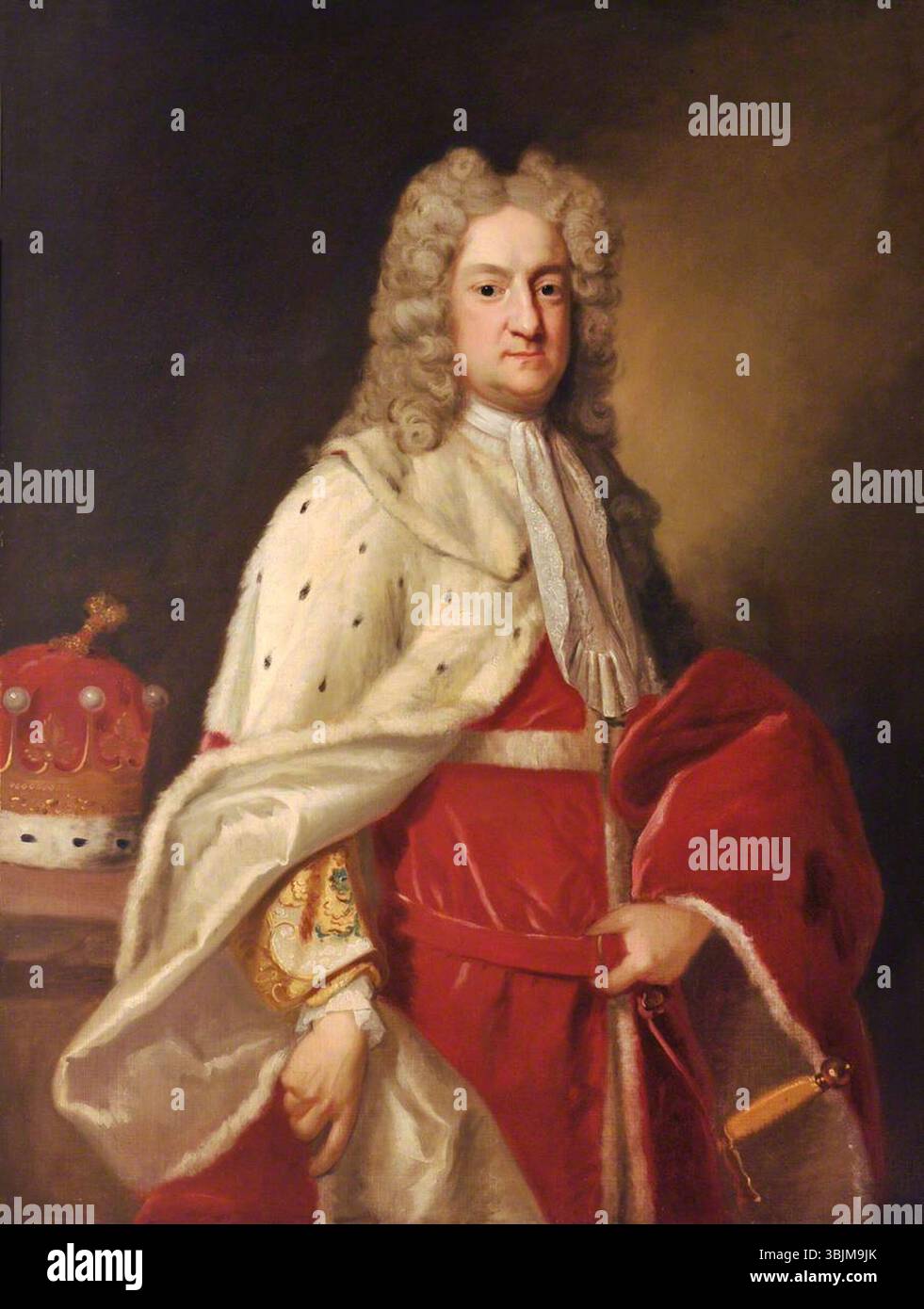 Dahl I, Michael; George Booth (1675-1758), 2nd Earl of Warrington; National Trust, Tatton Park; http://www.artuk.org/artworks/george-booth-16751758-2nd-earl-of-warrington-131422 Stock Photo