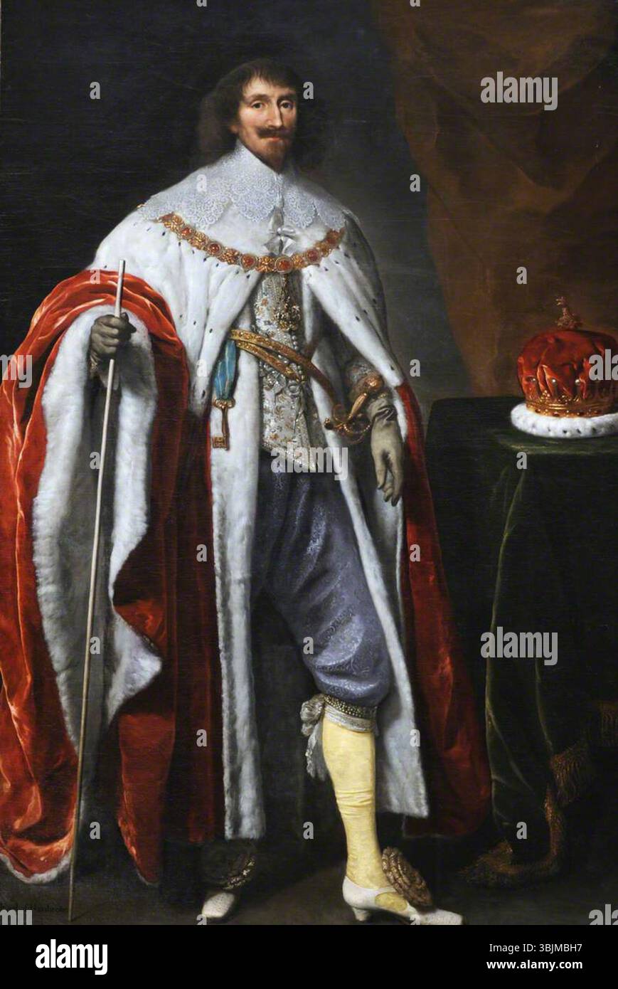 Mytens, Daniel; Philip Herbert (1584-1650), 4th Earl of Pembroke, 1st Earl of Montgomery, KG; National Trust, Hardwick Hall; http://www.artuk.org/artworks/philip-herbert-15841650-4th-earl-of-pembroke-1st-earl-of-montgomery-kg-172254 Stock Photo