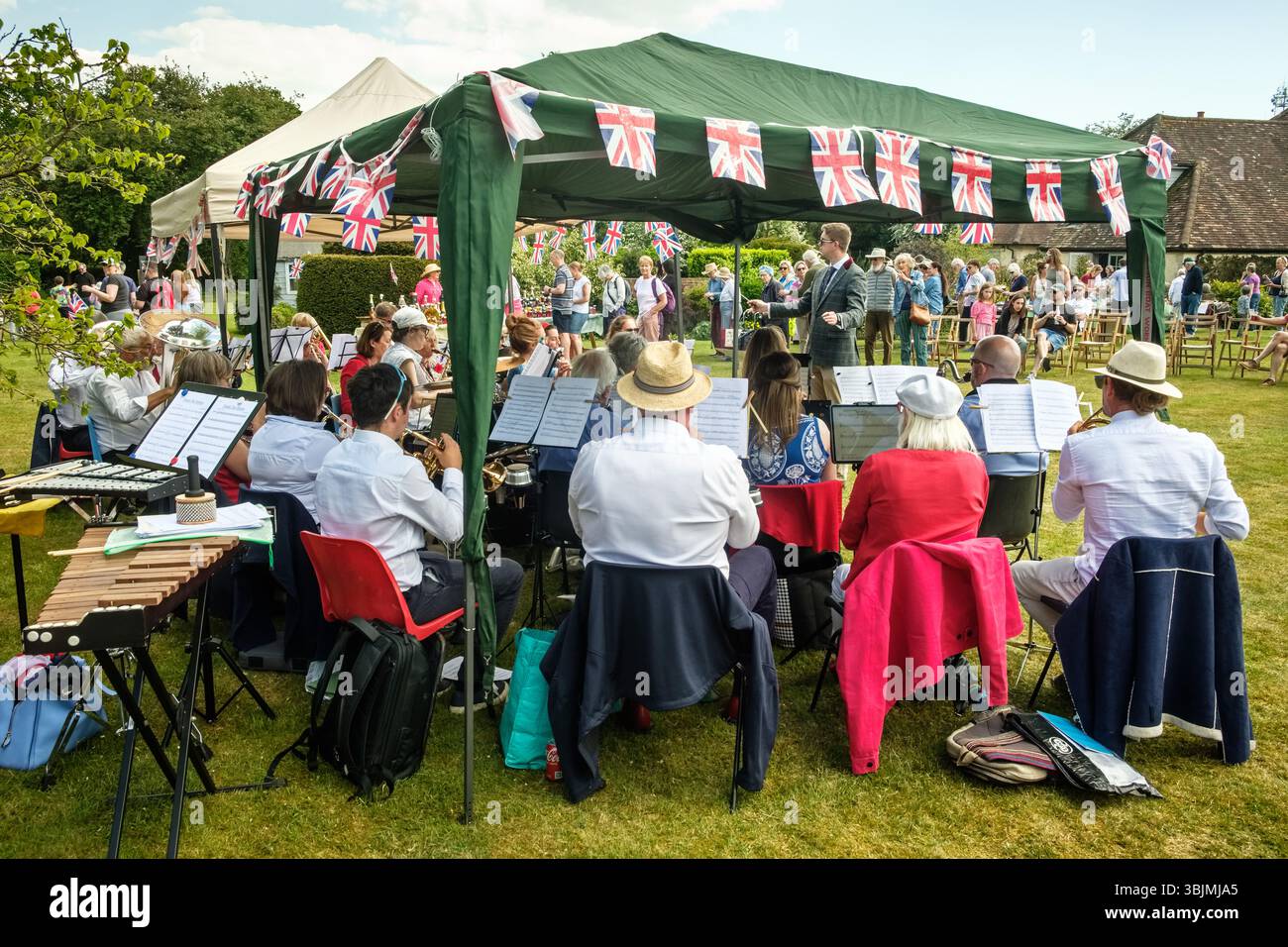 The Watlington Concert Band at a local Garden Fete Stock Photo