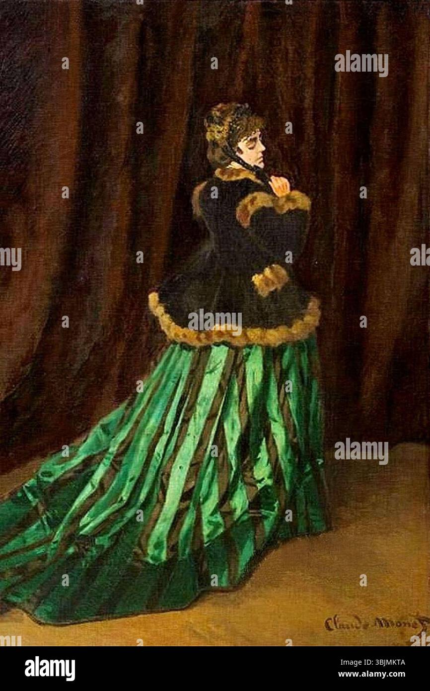 green emerald velvet dress Claude Monet main image 0