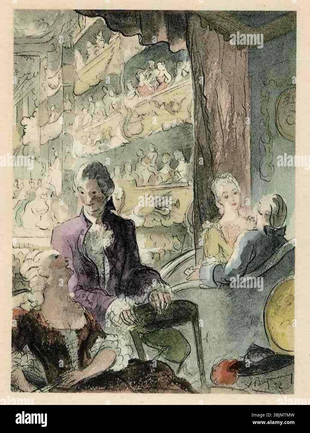 Adrien Pierre Bagarry’s 'Opera' (1932) captures a baroque opera scene ...