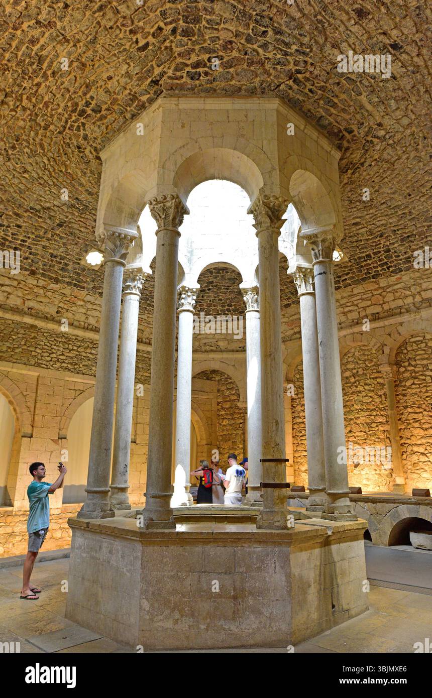 Girona city. Arab or morish baths are really an romanesque building in an Arab style. Gironès, Catalonia, Spain. Stock Photo