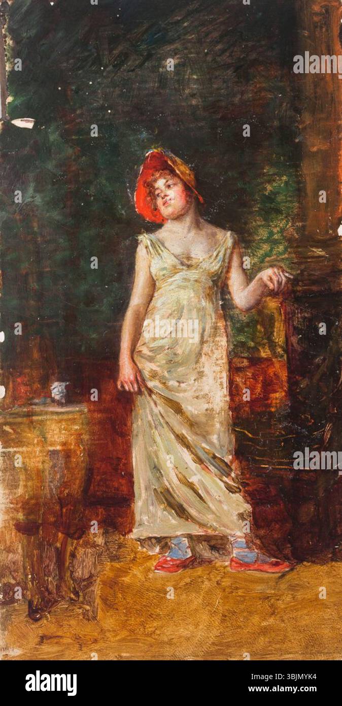 Anna Marie Wirth’s *Porträt einer jungen Frau mit rotem Hut* (before ...