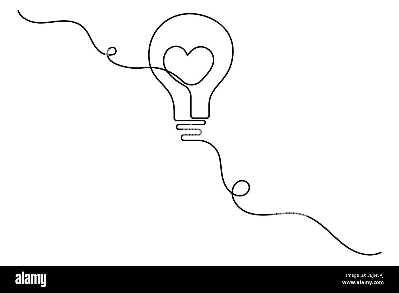 Light Bulb single line drawing of isolated continuous outline idea ...