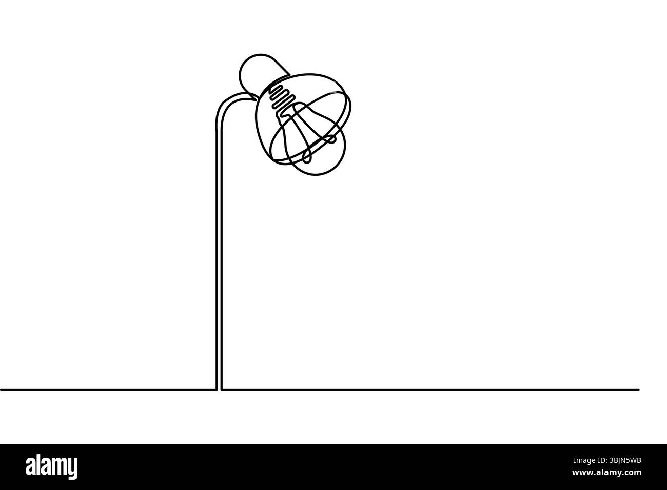 Light Bulb single line drawing of isolated continuous outline idea ...