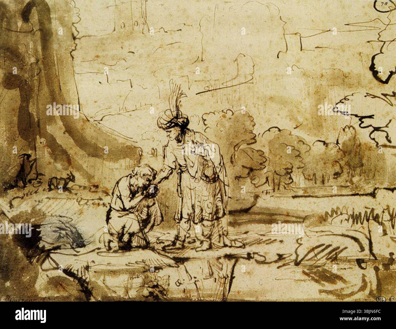 a-biblical-king-the-work-highlights-portraiture-hi-res-stock