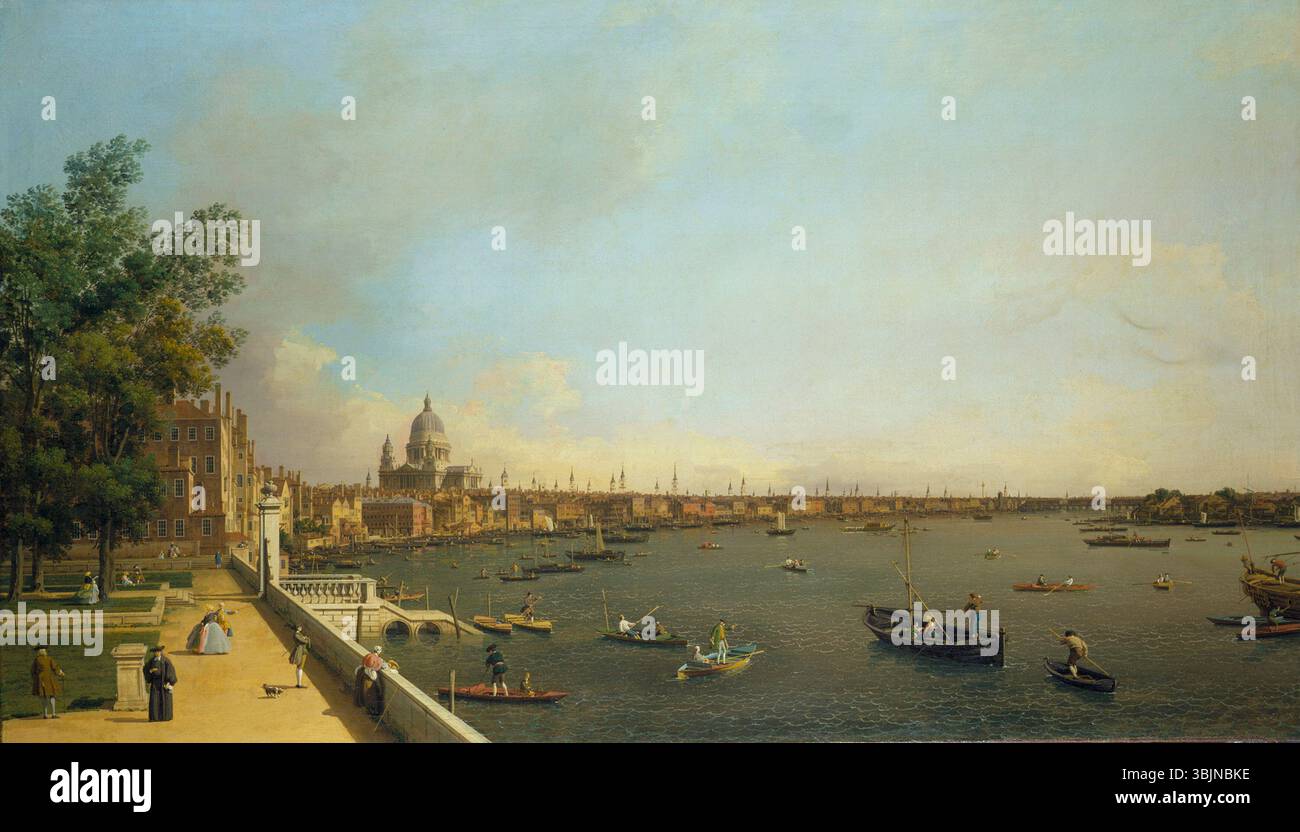 Old Somerset House from the River Thames, London - Giovanni Canaletto - Framed art Print main image 1