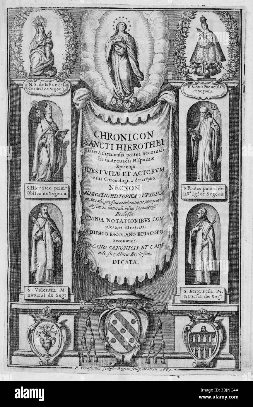 The *Chronicon sancti Hierothei* (1667), a calcographic frontispiece by ...
