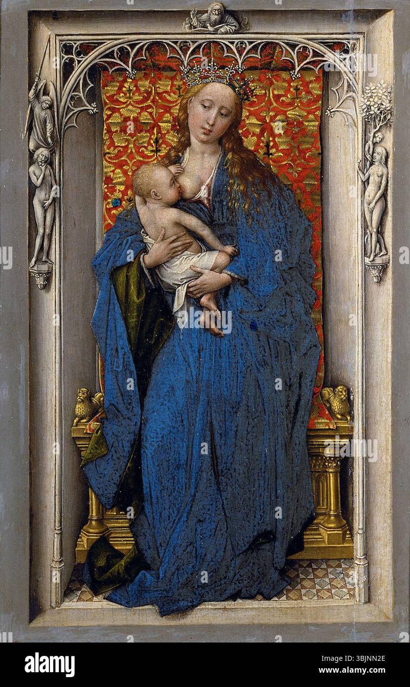 Rogier van der Weyden painted the left wing of a diptych showing Mary ...