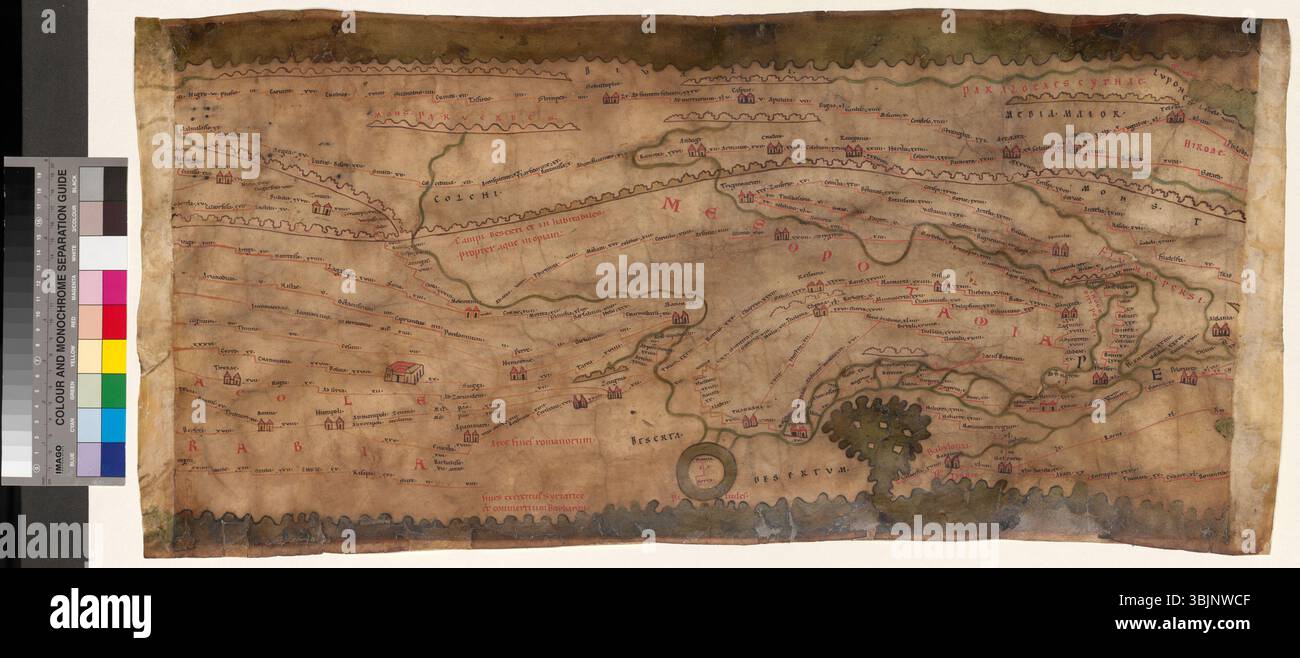 The Tabula Peutingeriana, created by Konrad Peutinger in the 12th ...