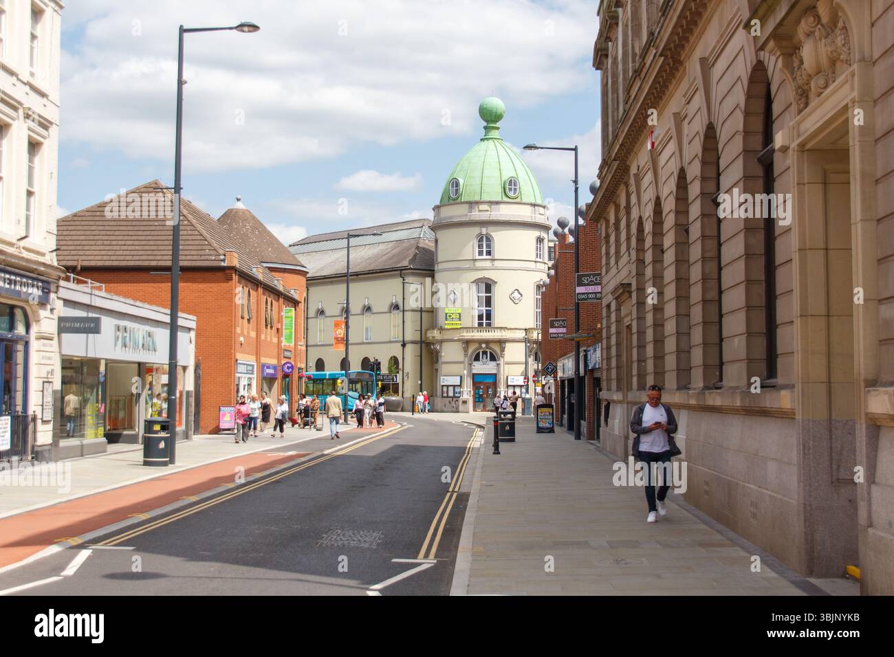 Looking along Albert Street, Derby Stock Photo