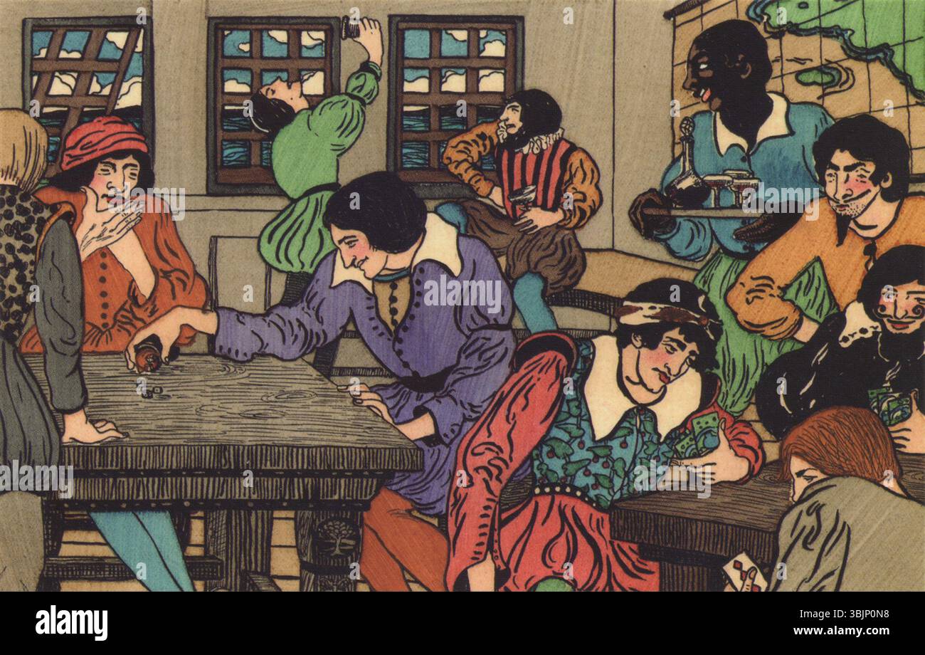 Pamela Colman Smith’s 1899 illustration 'The Golden Vanity' depicts a