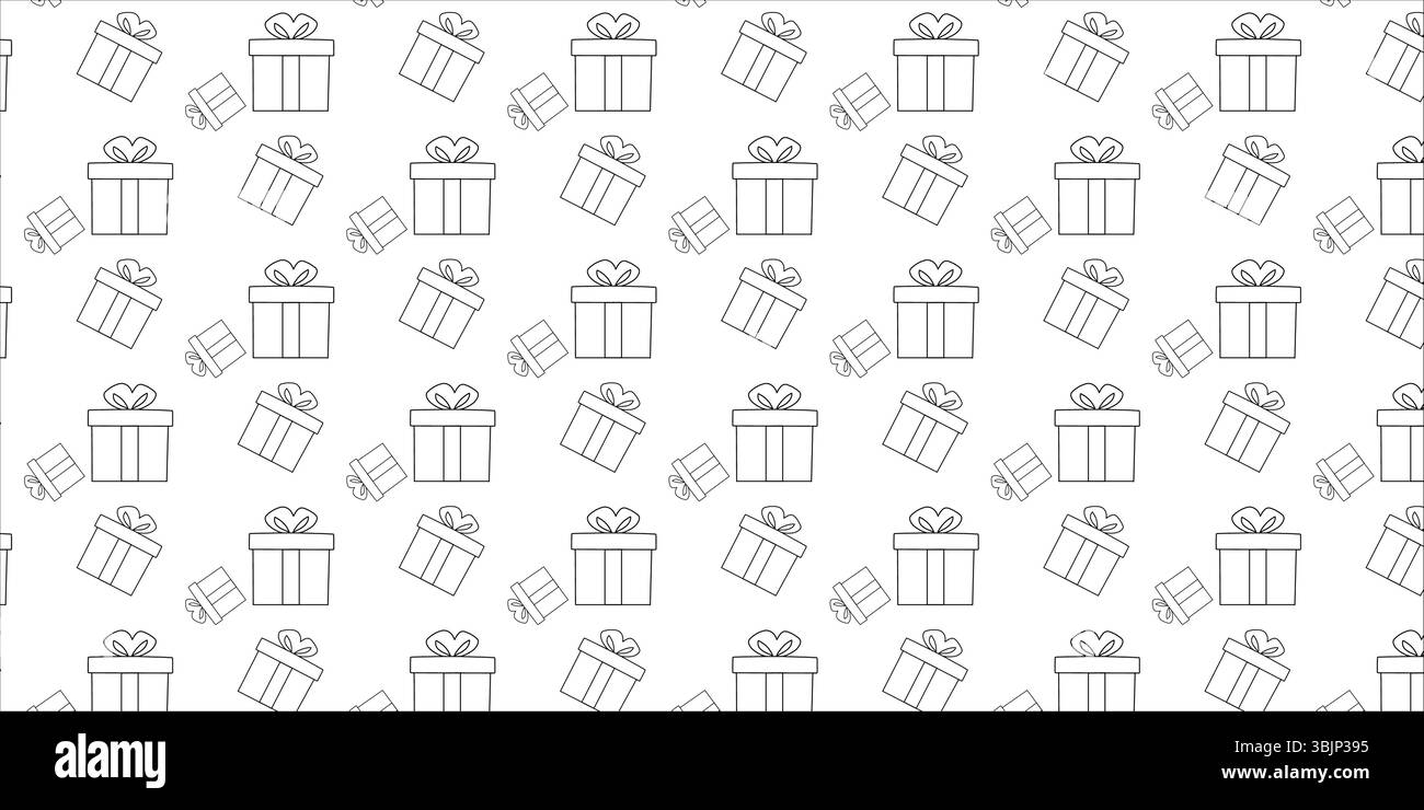 Gift Outline Pattern for Giving Event Stock Vector