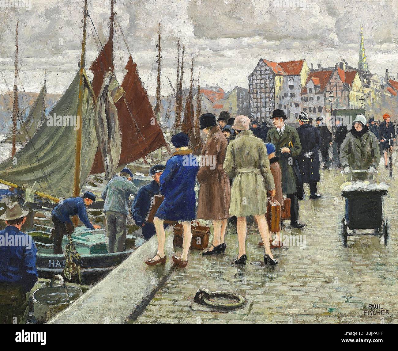 Fish 1925 Paul Gustav Fischer (1860–1934) painted 'Elegant ladies with cloche ...