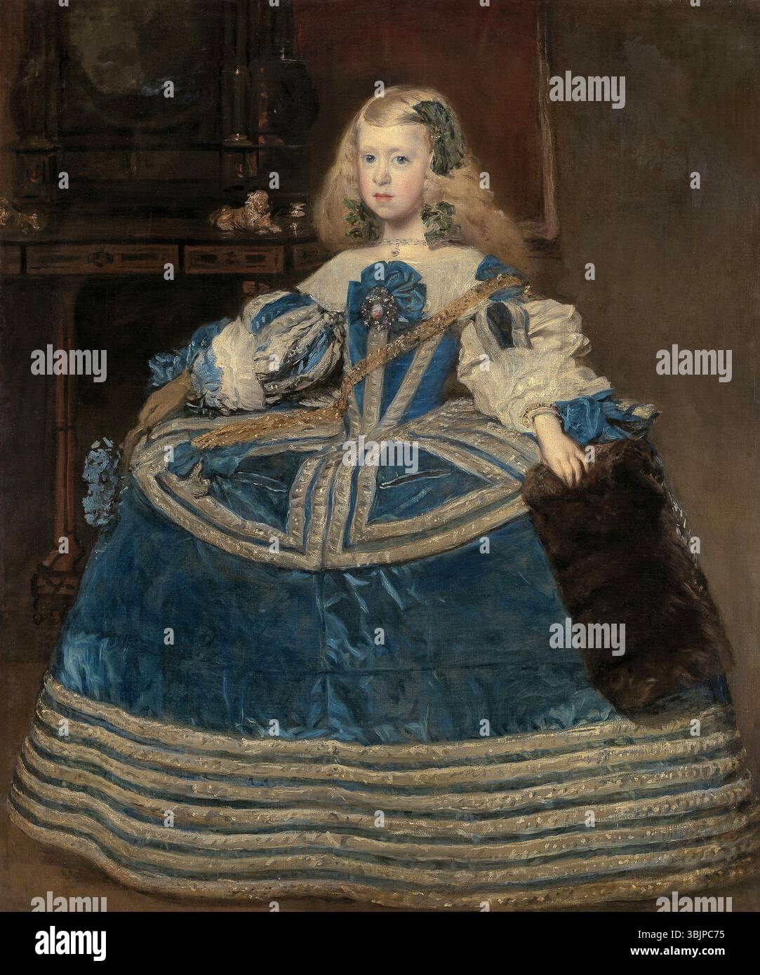 blue dress in spanish Infanta Margarita Teresa (1651-1673) in blue dress 1659 Diego Velzquez (15991660) 17th, century, Spain, Spanish Stock Photo