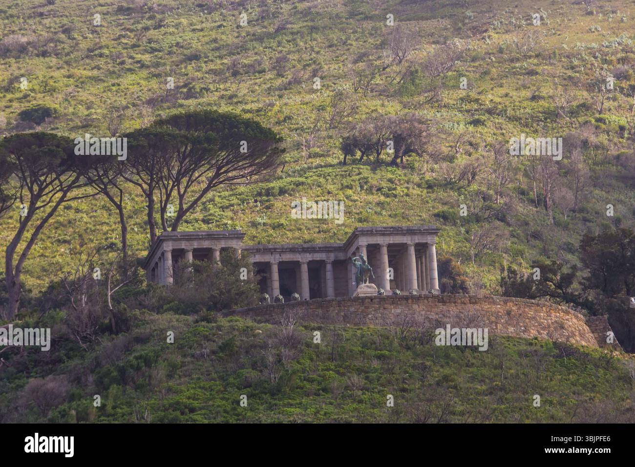 The memorial to Cecil John Rhodes, on the slopes of Table Mountain ...