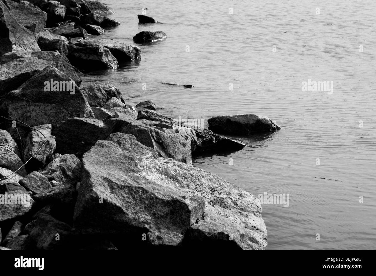 Ocean scene Black and White Stock
