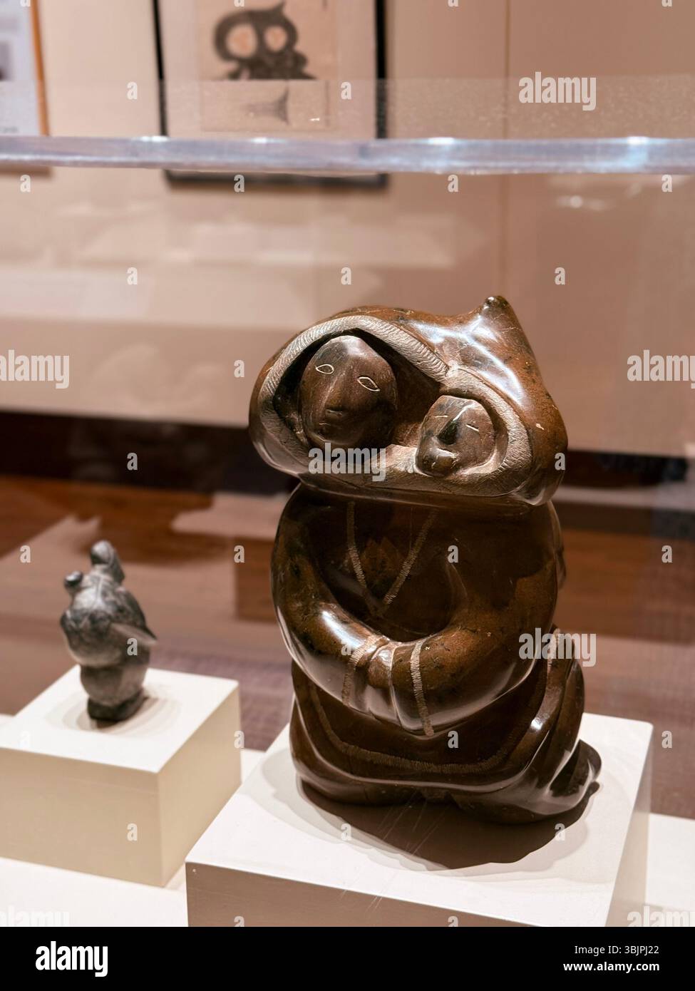 Inuit art from the 'Voices of the Arctic' exhibition, Eiteljorg Museum of American Indians and Western Art, Indianapolis, Indiana, USA - Smartphone Captured Stock Image