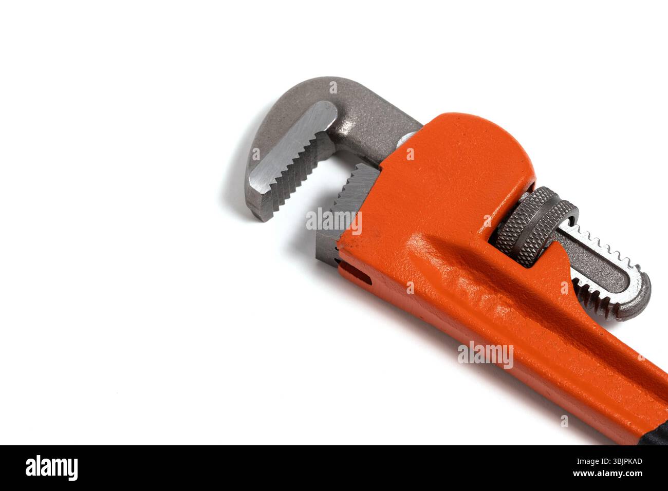 Adjustable pipe wrench isolated on white background Stock Photo