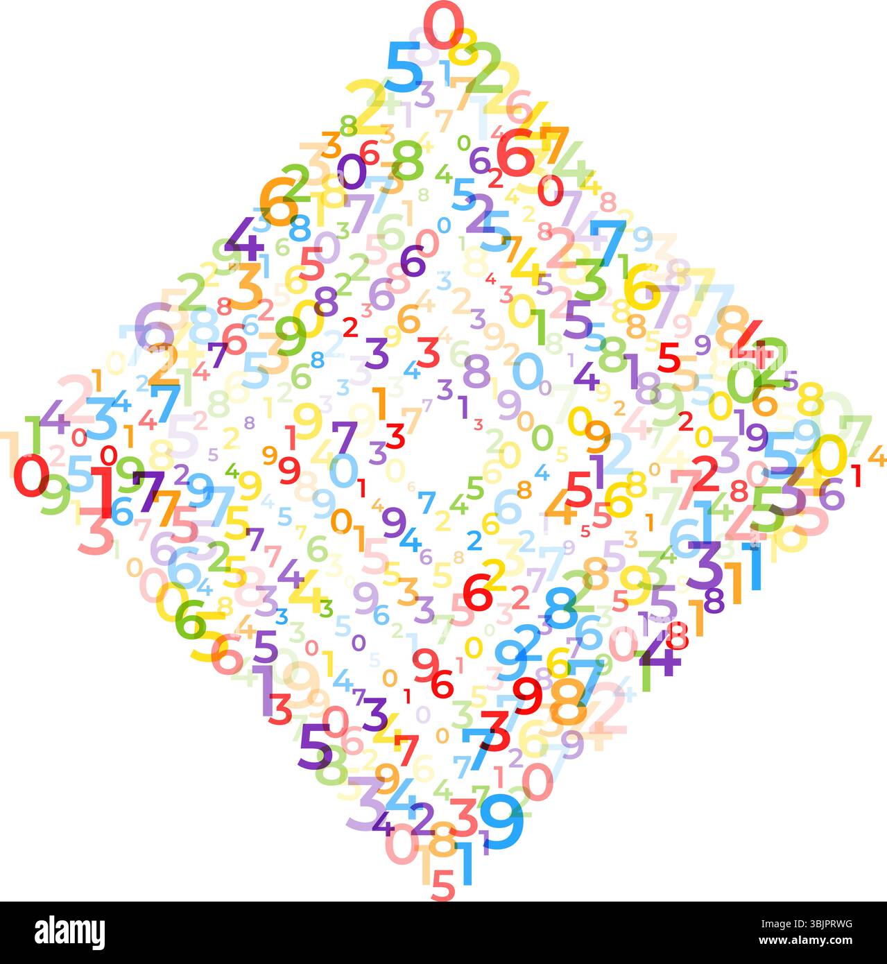 Digital data array, lots of numbers digits in Digital Pattern, abstract math background, big data concept Stock Vector