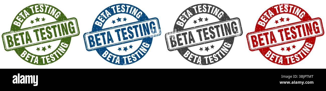 beta testing stamp. beta testing  stamp set on white background Stock Vector