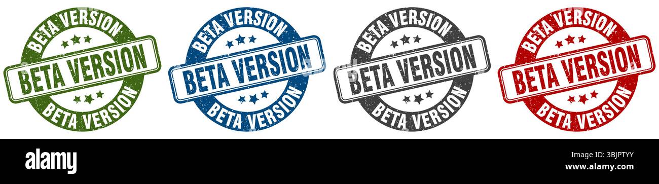 beta version stamp. beta version  stamp set on white background Stock Vector