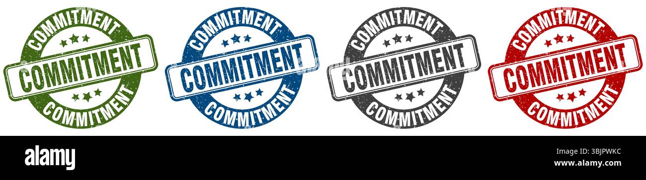 commitment stamp. commitment  stamp set on white background Stock Vector