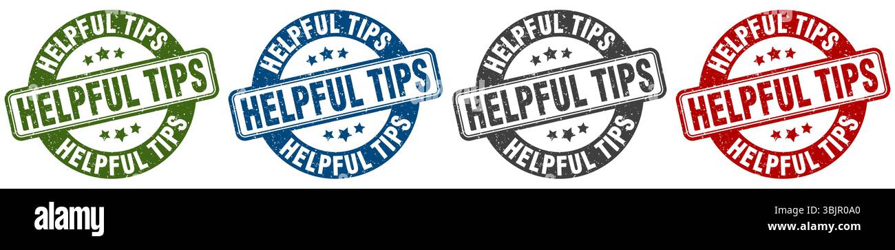 helpful tips stamp. helpful tips  stamp set on white background Stock Vector