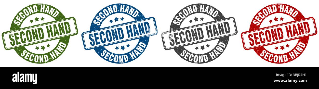second hand stamp. second hand  stamp set on white background Stock Vector