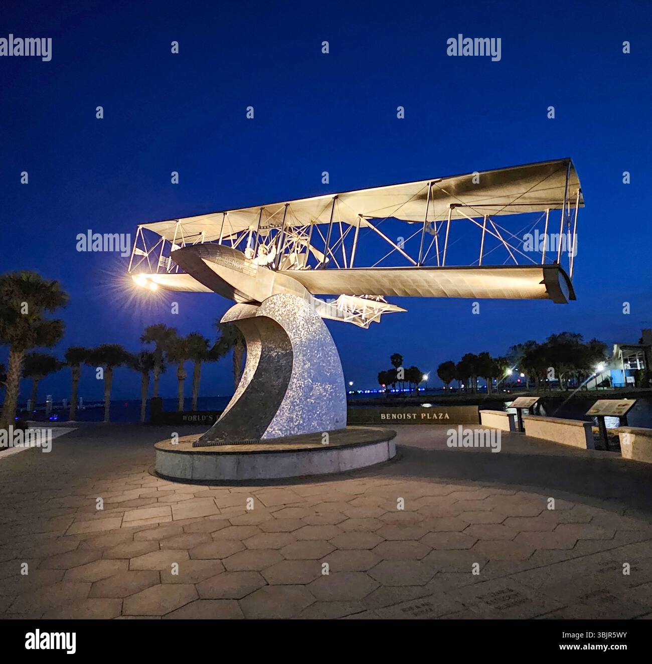 Airline monument to commemorate the first commercial airline flight, St Petersburg, Florida - Smartphone Captured Stock Image