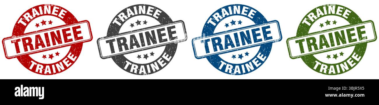 trainee stamp. trainee  stamp set on white background Stock Vector